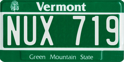 VT license plate NUX719