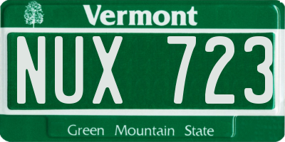 VT license plate NUX723