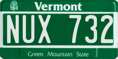 VT license plate NUX732