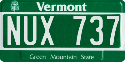 VT license plate NUX737