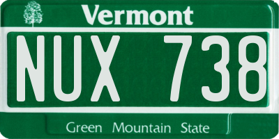 VT license plate NUX738