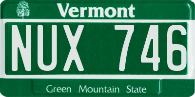 VT license plate NUX746