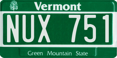 VT license plate NUX751
