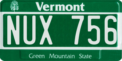 VT license plate NUX756