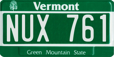 VT license plate NUX761
