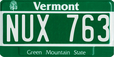VT license plate NUX763