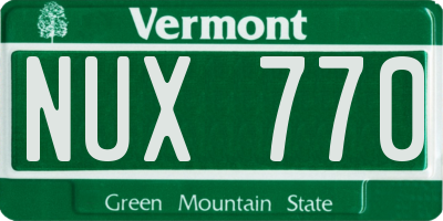 VT license plate NUX770