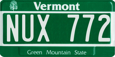 VT license plate NUX772