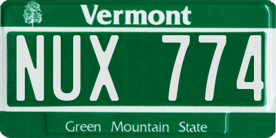 VT license plate NUX774