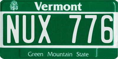 VT license plate NUX776