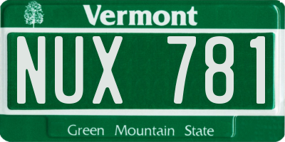 VT license plate NUX781
