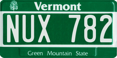 VT license plate NUX782