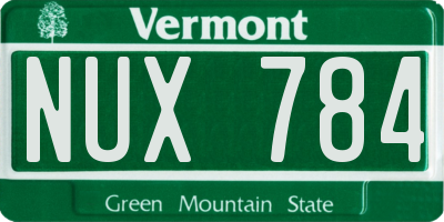 VT license plate NUX784