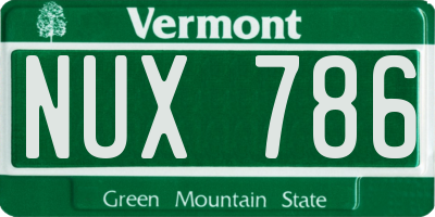 VT license plate NUX786