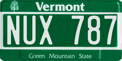 VT license plate NUX787