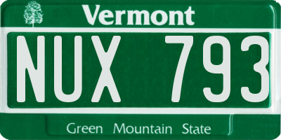 VT license plate NUX793