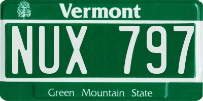 VT license plate NUX797