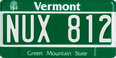 VT license plate NUX812
