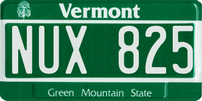 VT license plate NUX825