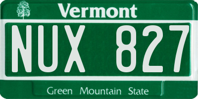 VT license plate NUX827