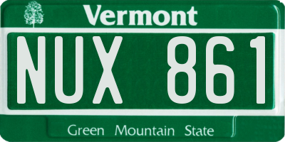 VT license plate NUX861