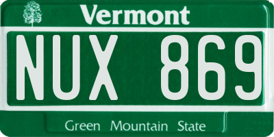 VT license plate NUX869