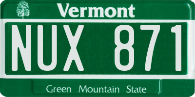 VT license plate NUX871