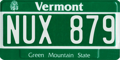 VT license plate NUX879