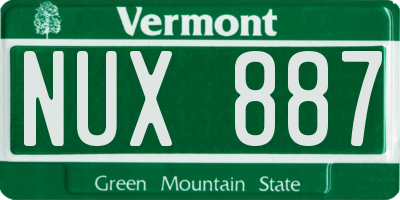 VT license plate NUX887