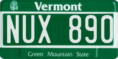 VT license plate NUX890