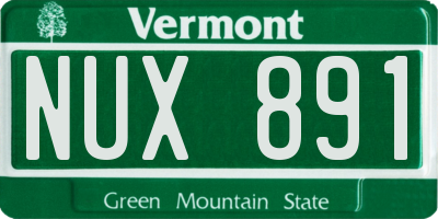 VT license plate NUX891