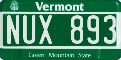 VT license plate NUX893