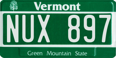 VT license plate NUX897