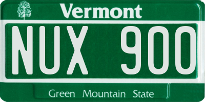 VT license plate NUX900