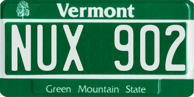 VT license plate NUX902