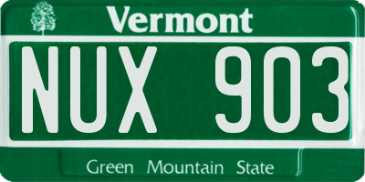 VT license plate NUX903