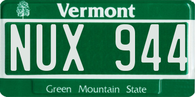 VT license plate NUX944
