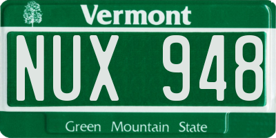 VT license plate NUX948