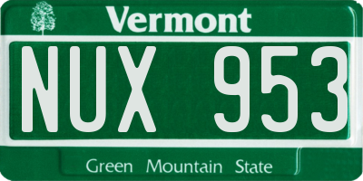 VT license plate NUX953