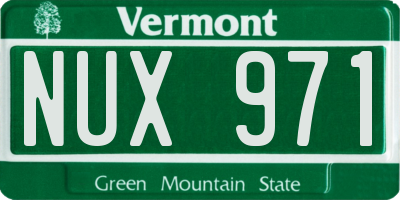 VT license plate NUX971
