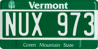 VT license plate NUX973