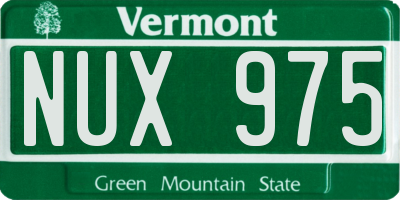 VT license plate NUX975