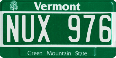 VT license plate NUX976