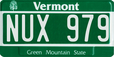 VT license plate NUX979