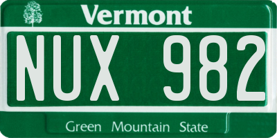 VT license plate NUX982