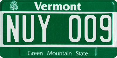VT license plate NUY009