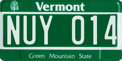 VT license plate NUY014