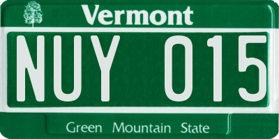 VT license plate NUY015