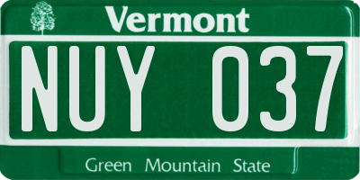VT license plate NUY037