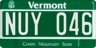 VT license plate NUY046